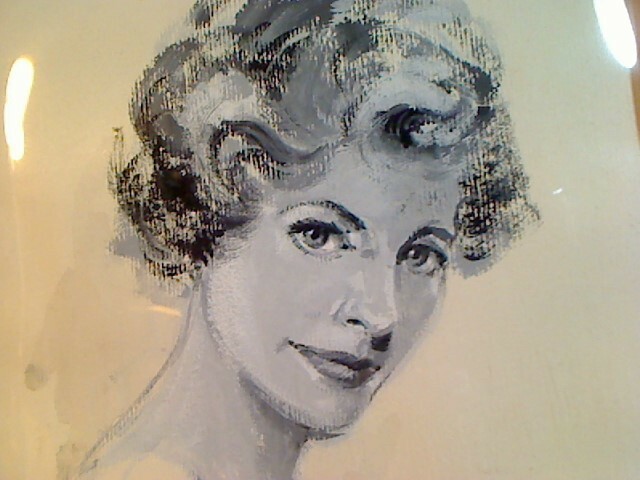 Raymond Kowalski, A woman’s face, gouache on paper in gray. 6,5 x 10 inches