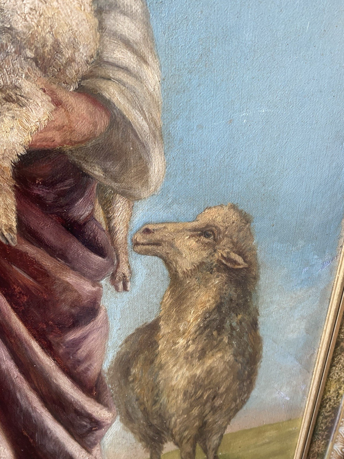 Patsy Newhouse Grand Rapids MI Oil Painting The Good Shepard Vintage