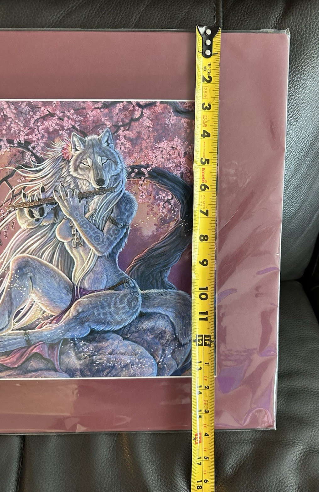 Whimsical Sacred Winds Fantasy Art WereWolf Goldenwolf Christy Grandjean Signed