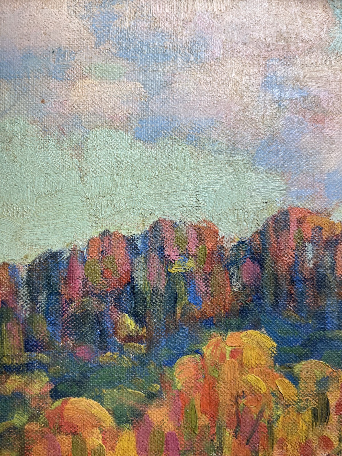 JOHN BENTLEY WOODSTOCK NY TOWN ANTIQUE IMPRESSIONIST LANDSCAPE OIL PAINTING