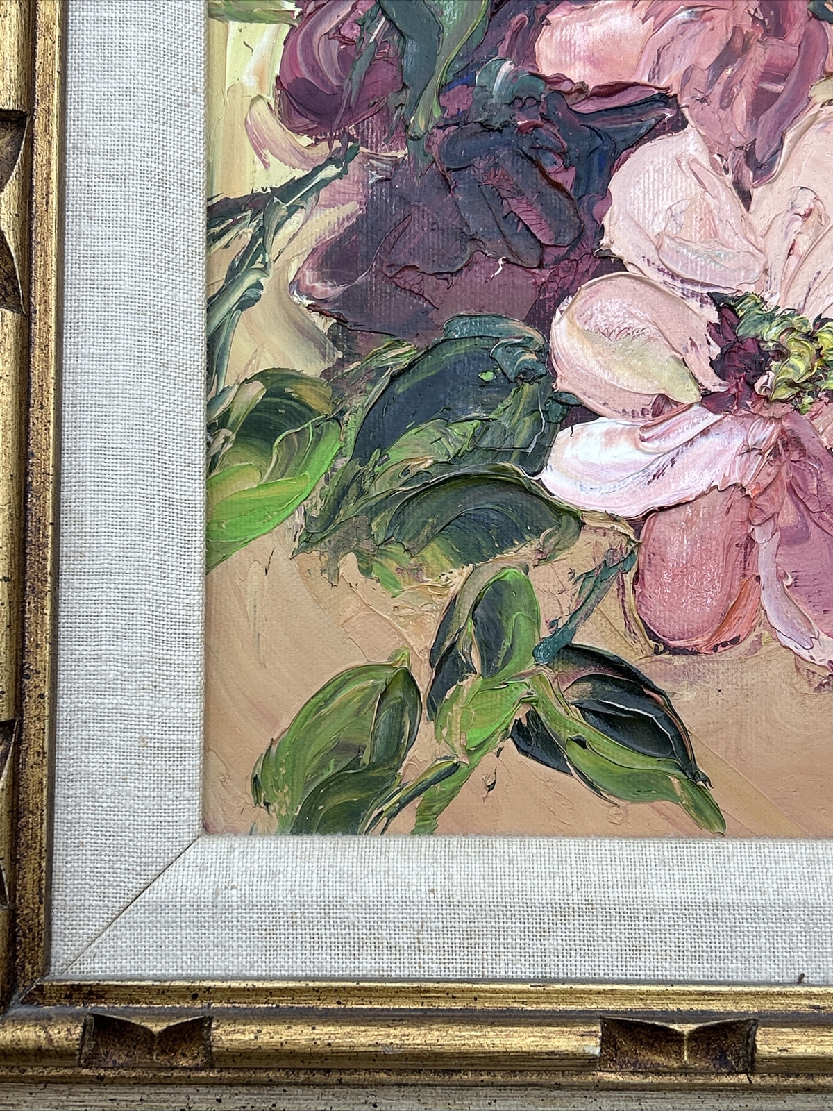 FRAMED Colorful Original Signed Acrylic Painting 9.5×7.25 Beautiful Heavy Frame