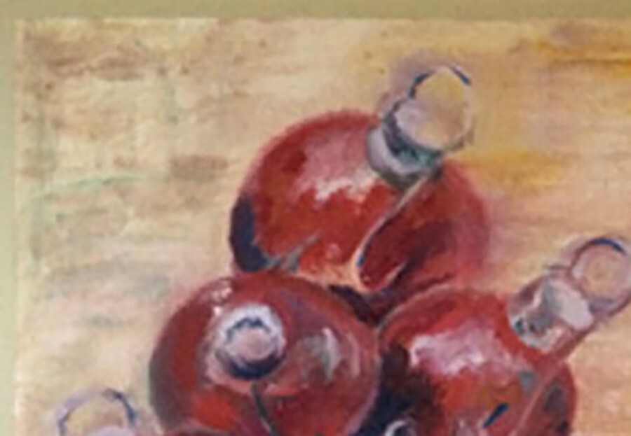 Red, Original Oil Painting, Framed Art, by Van Ness
