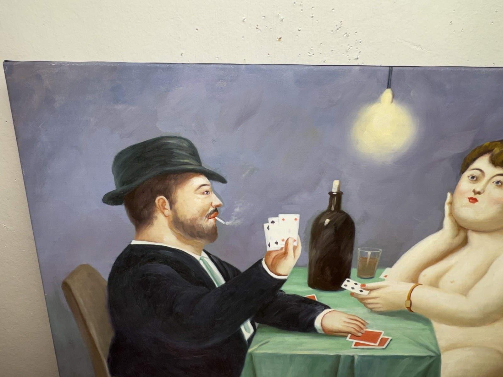 My Friend Oil Painting, Homage to Botero, Large 36 x 24” Unframed