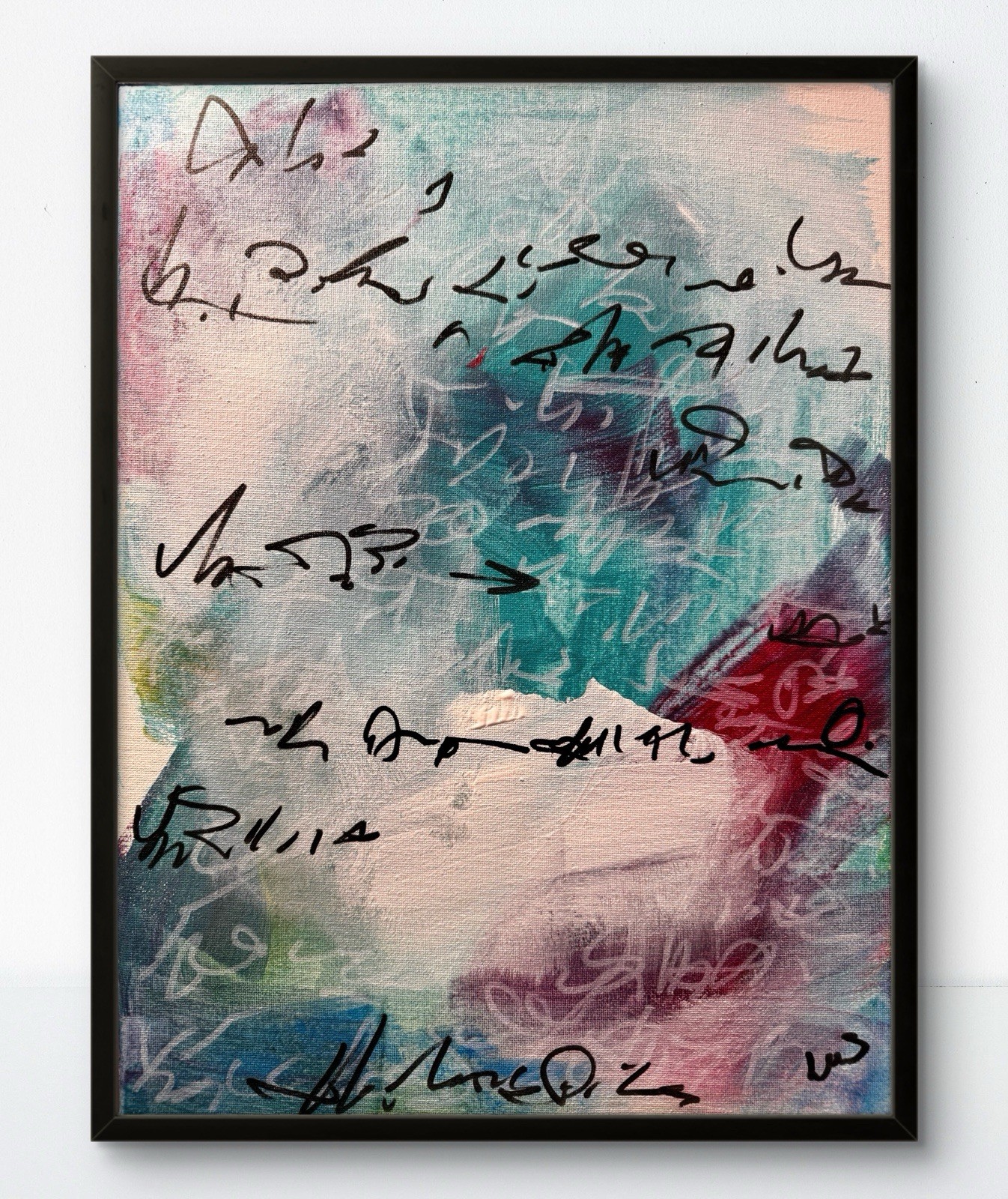 Original Art Conversation in a Letter 12×16 Expressionism Abstract Colorful