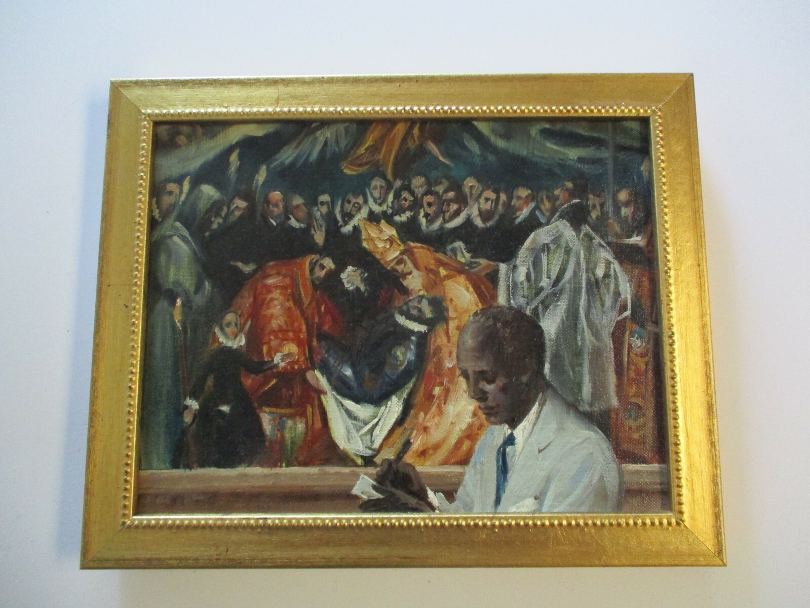 PAINTING VINTAGE ICONIC PORTRAIT RELIGIOUS ICON ILLUSTRATION BY GEORGE PROUT