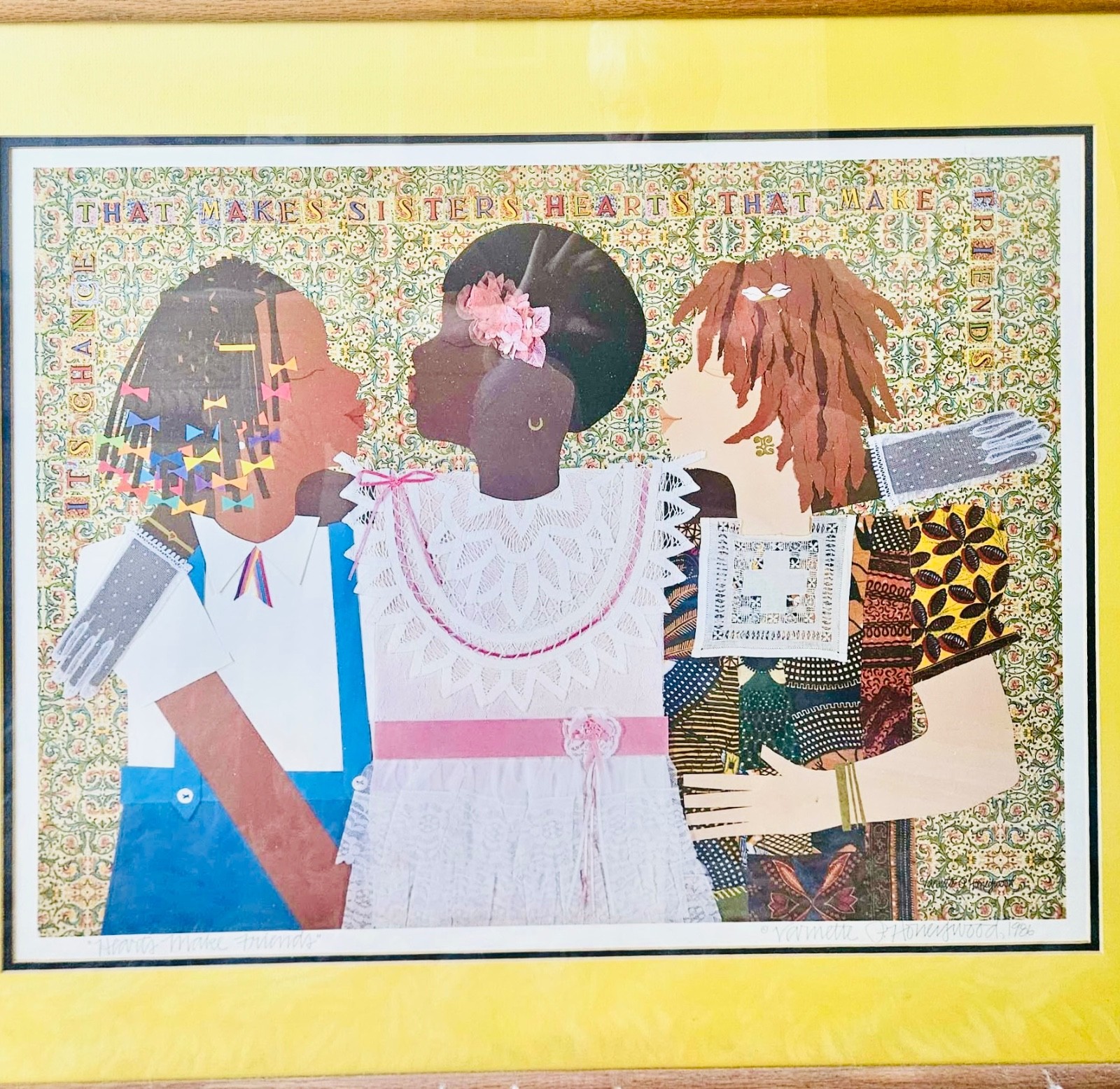 Varnette Honeywood Fine Art reproduction of “Hearts Make Friends” . 18×24 “