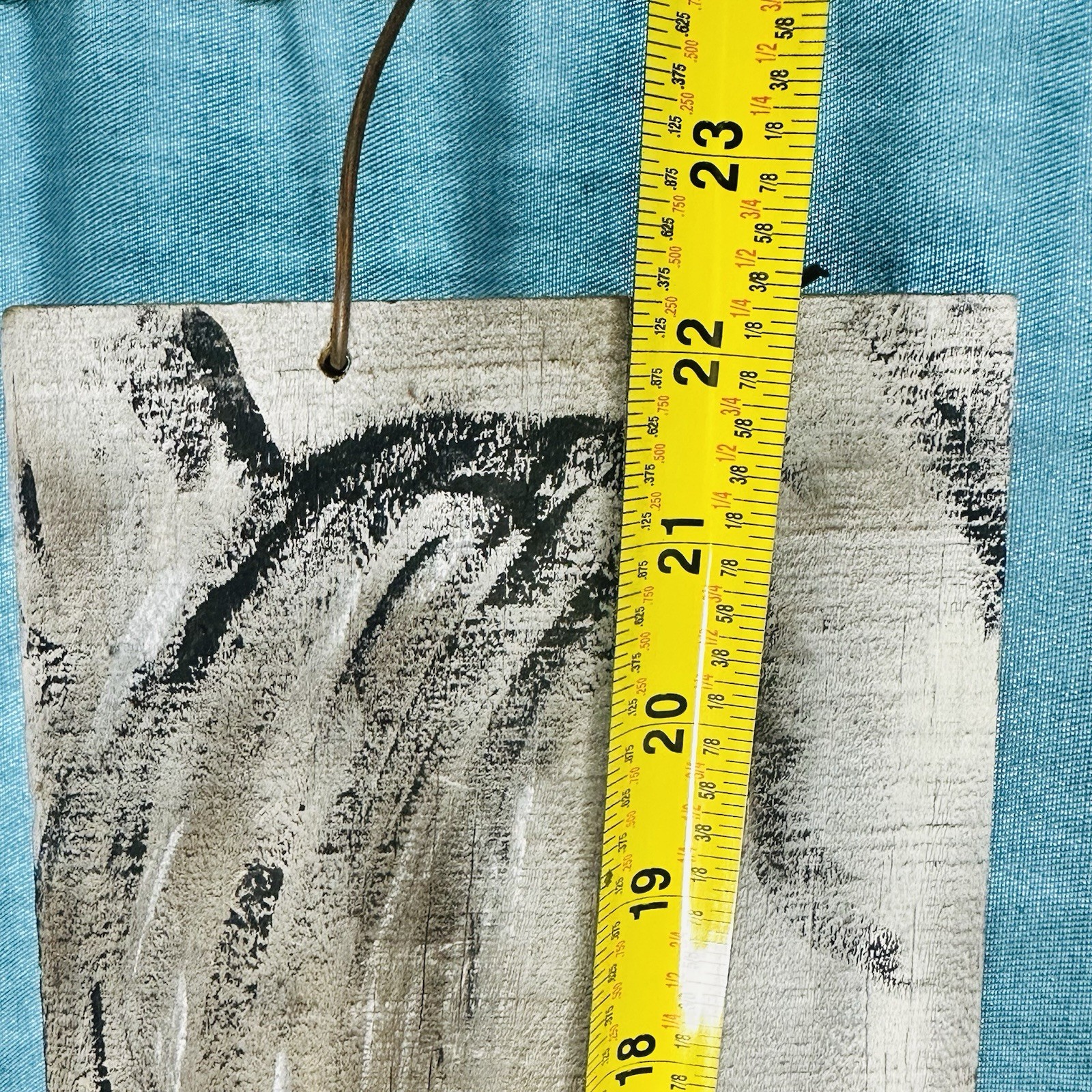 Handpainted Black & White Horse Art Gallery Wall Vertical Narrow Wall Decor 22×5