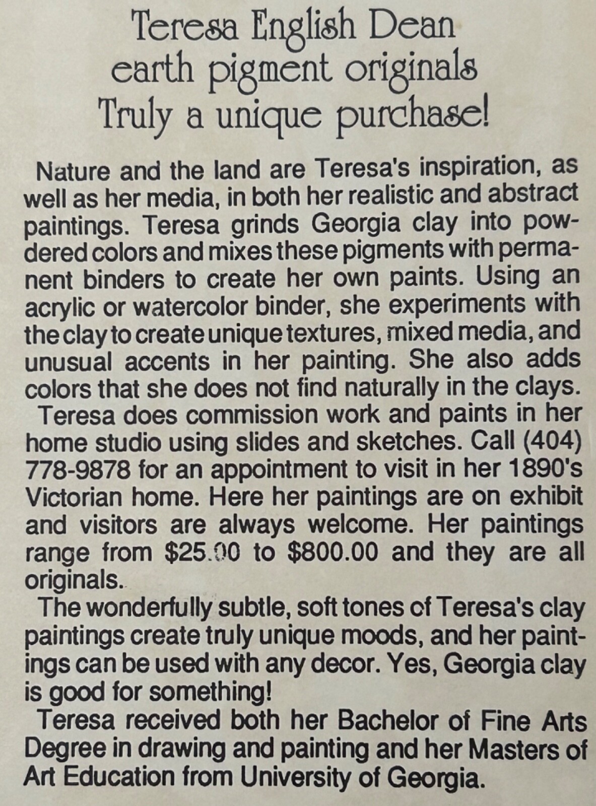 Mt. Yonah Georgia’s Springtime From Earth-Based Pigment’s By Artist Teresa Dean