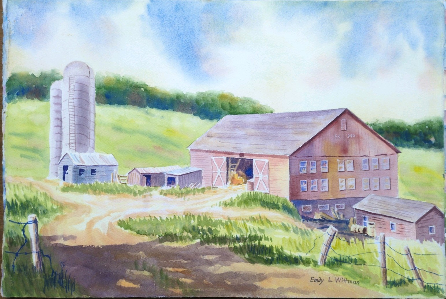 Kemp farm #3/22″x15″/Emily L Wittman/Original watercolor