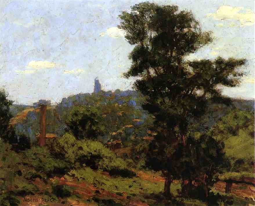 Ｏｉｌ　ｐａｉｎｔｉｎｇ joseph rodefer de camp – impressionism summer landscape no framed @