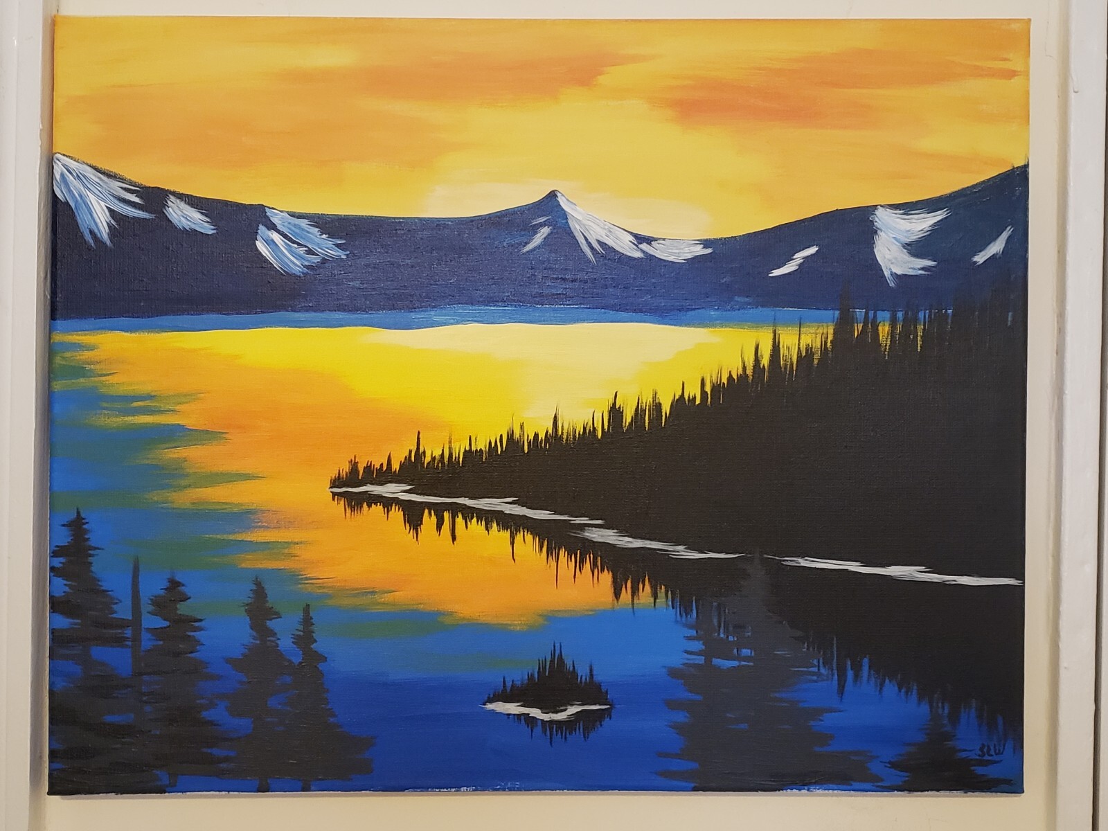 “Cool Sunset” Acrylic Painting Handmade On Canvas-Original-Direct From Artist