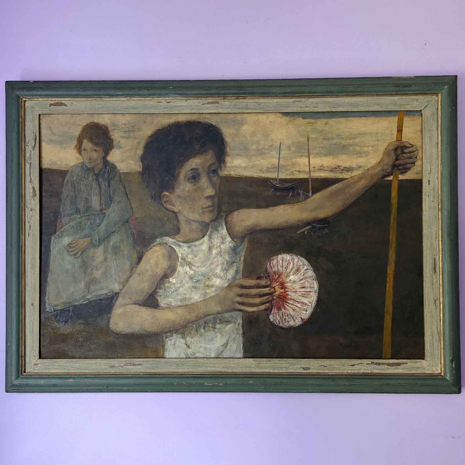 Arthur Polonsky (American B. 1925 – 2019) Oil on Canvas Painting – “The Shell”