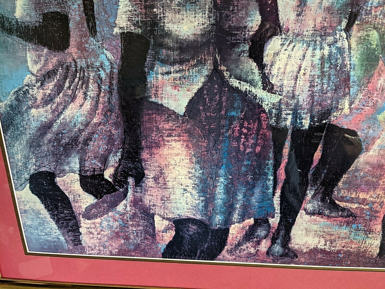 Large African Framed Art Market Day—Outstanding 41 inch x 33 inch