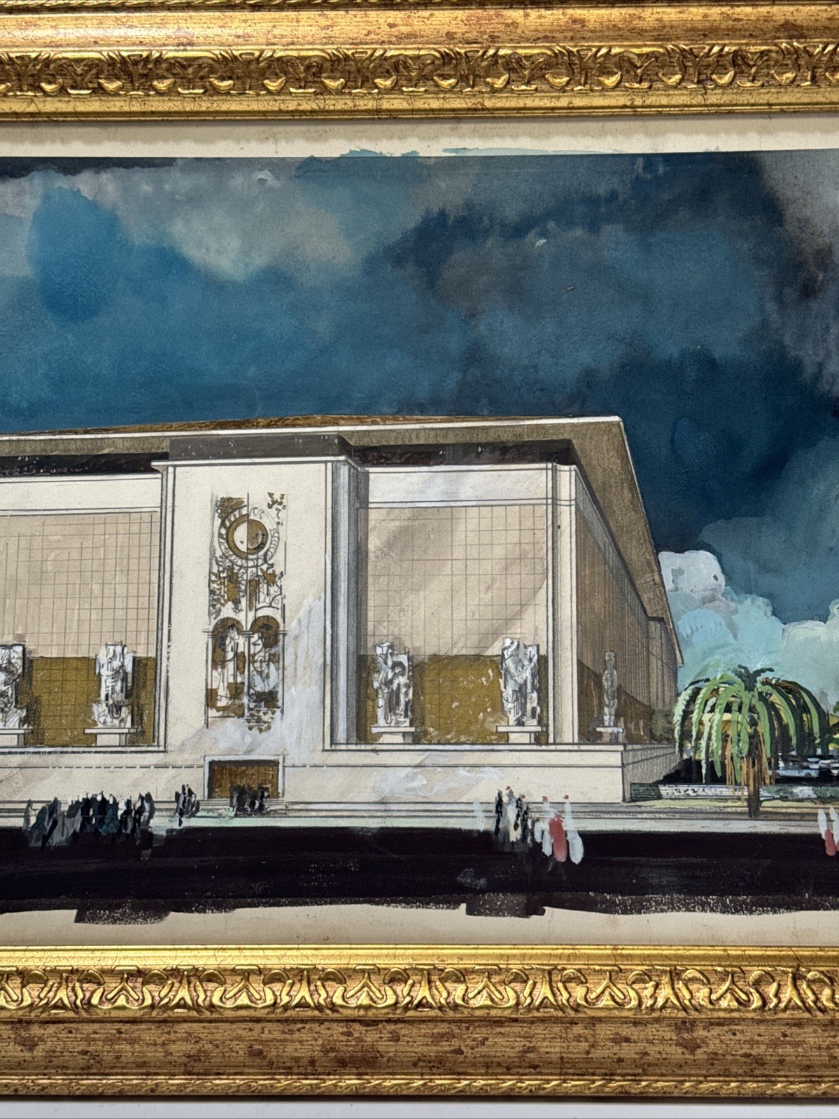 Millard Sheets Painting Architecture Architectural Mid Century Masonic Temple