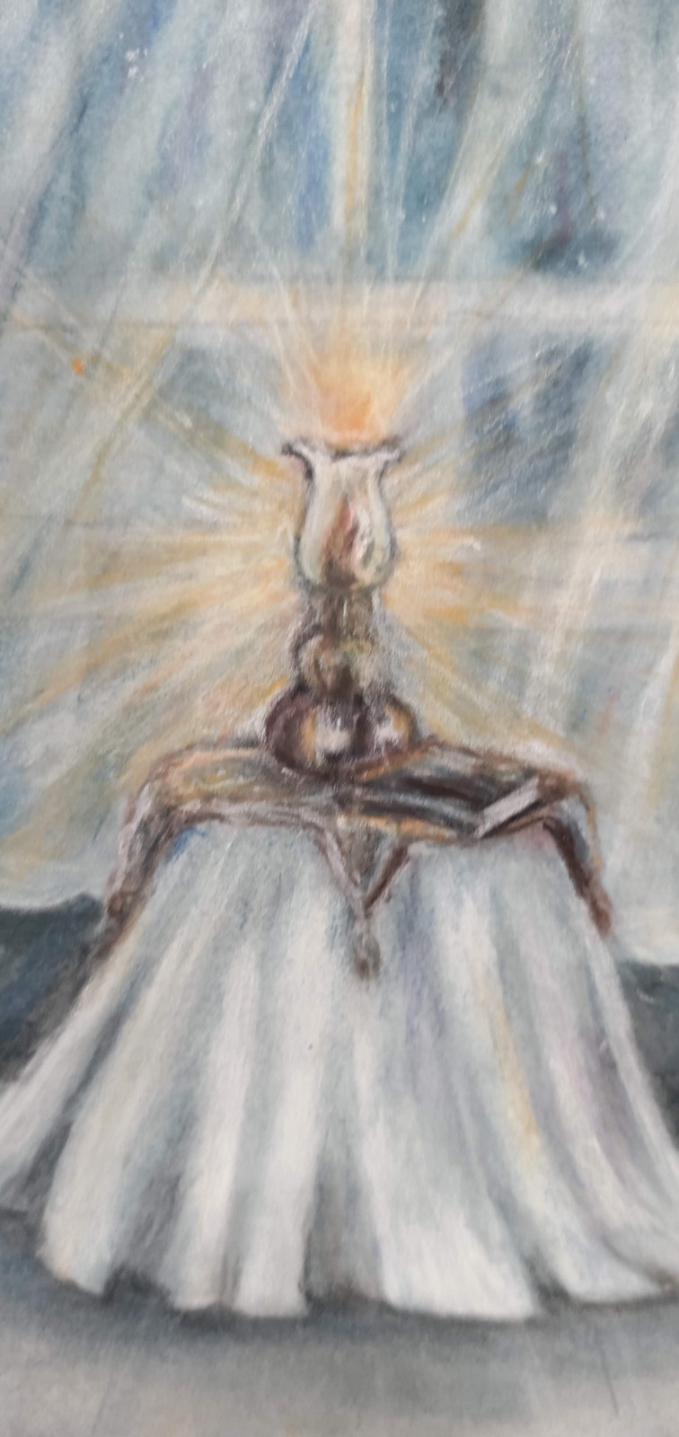 Original Expressive Dancing in Moonlight 14 x 11 Pastel on Pastelmat Paper Art