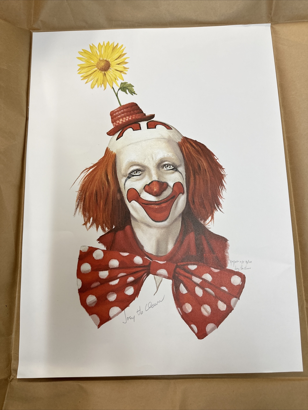 Clown Artist Jim Howle Master Proof 3/10 “Joey The Clown” Signed Great Find Rare