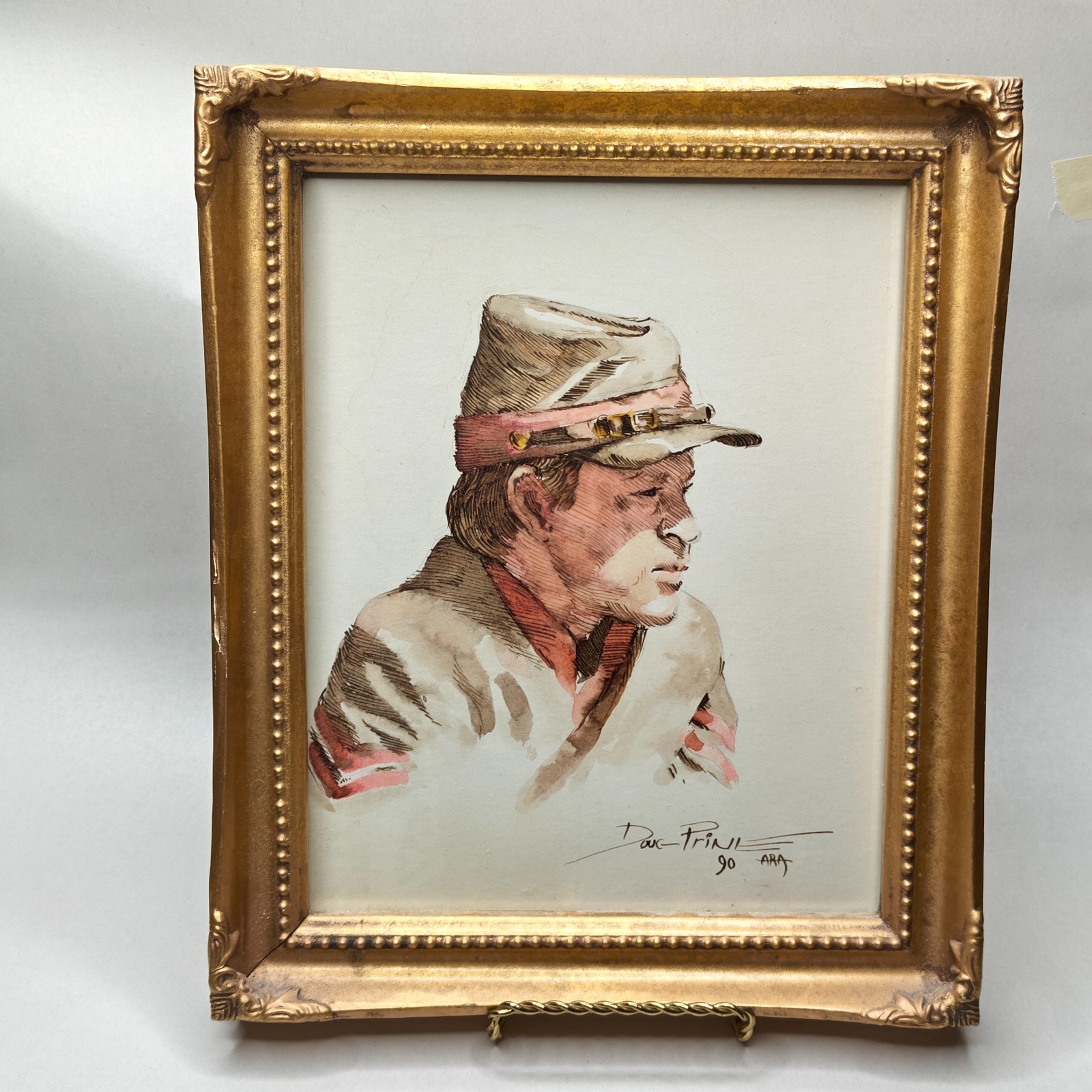 Doug Prine ARA Original Civil War Confederate Soldier Watercolor Painting Signed
