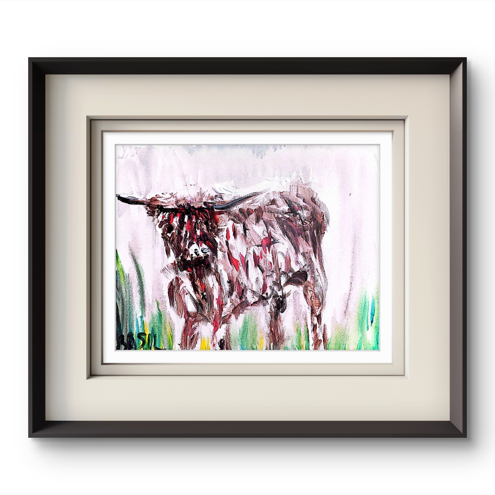 Red Bison Contemporary Expressionist Original Painting