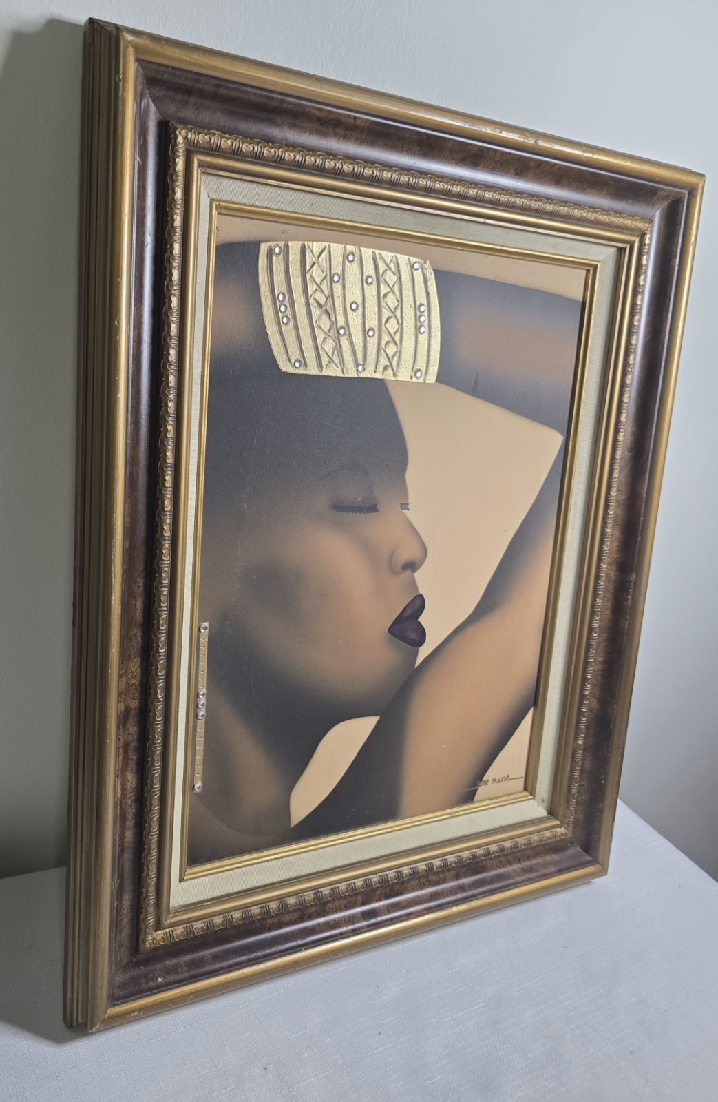 JUNE MARIE Contemporary, Art Deco Original Oil on Canvas African American Woman