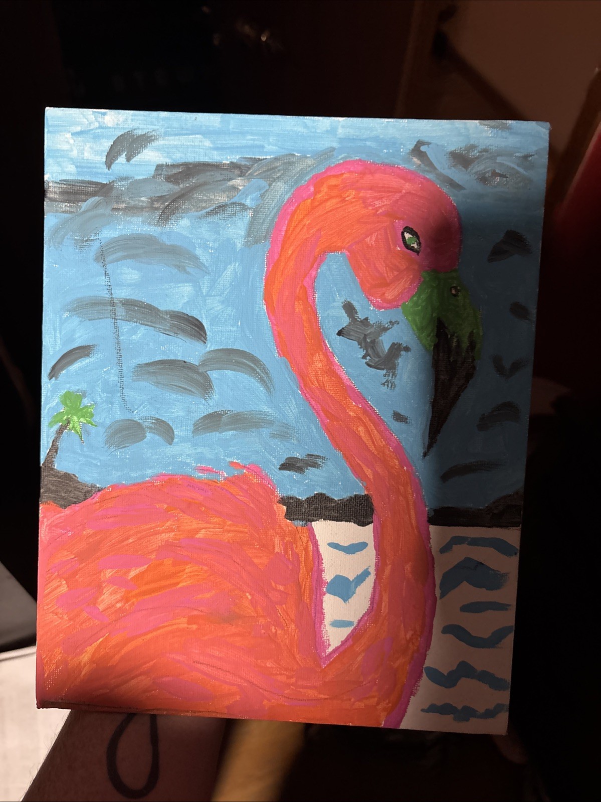 Original Flamingo Hand Painted