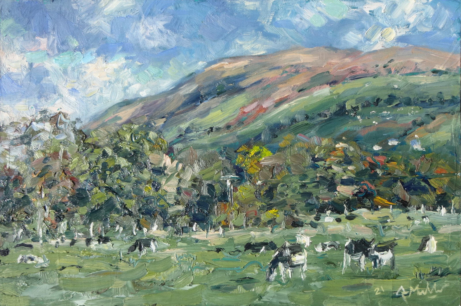 GERRY MILLER-Oil Painting on cardboard.”Cowfield Bute, Scotland”. 40x27cm