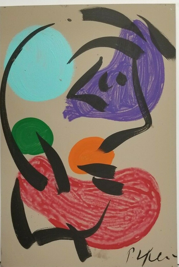 Original Peter Robert Keil abstract oil painting on board size 16 x 24 inches