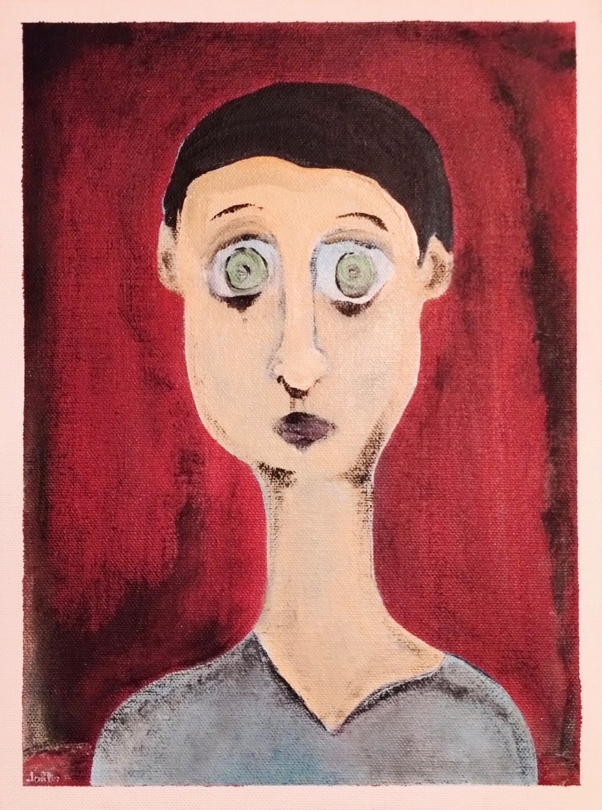 ABSTRACT IMPRESSIONISM PEOPLE PORTRAIT PAINTING ON CANVAS..9 X 12 BY: JORDO #3