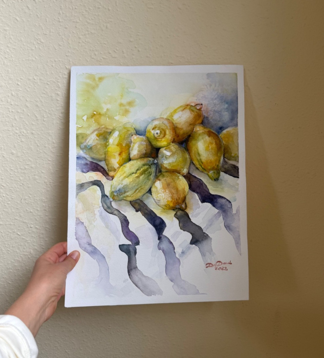 Original Watercolor Painting fruit Citrus Still Life Signed 2022 Unframed Art