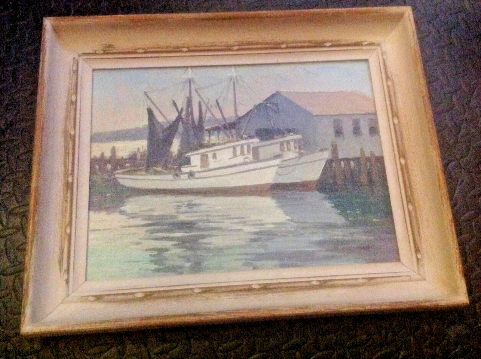 Irene Stry~Clair~Oil Painting Rare Original~Provincetown~Cape Cod/Boat in Harbor