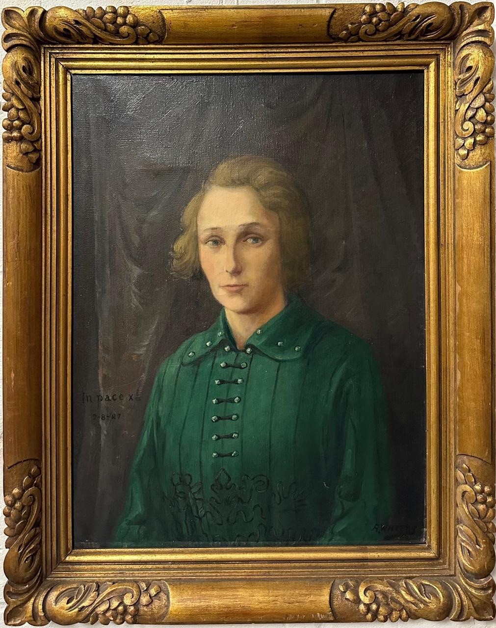 R Williams (20TH Cen-ry) : Portrait Of A Young Woman, Oil On Canvas , Signed