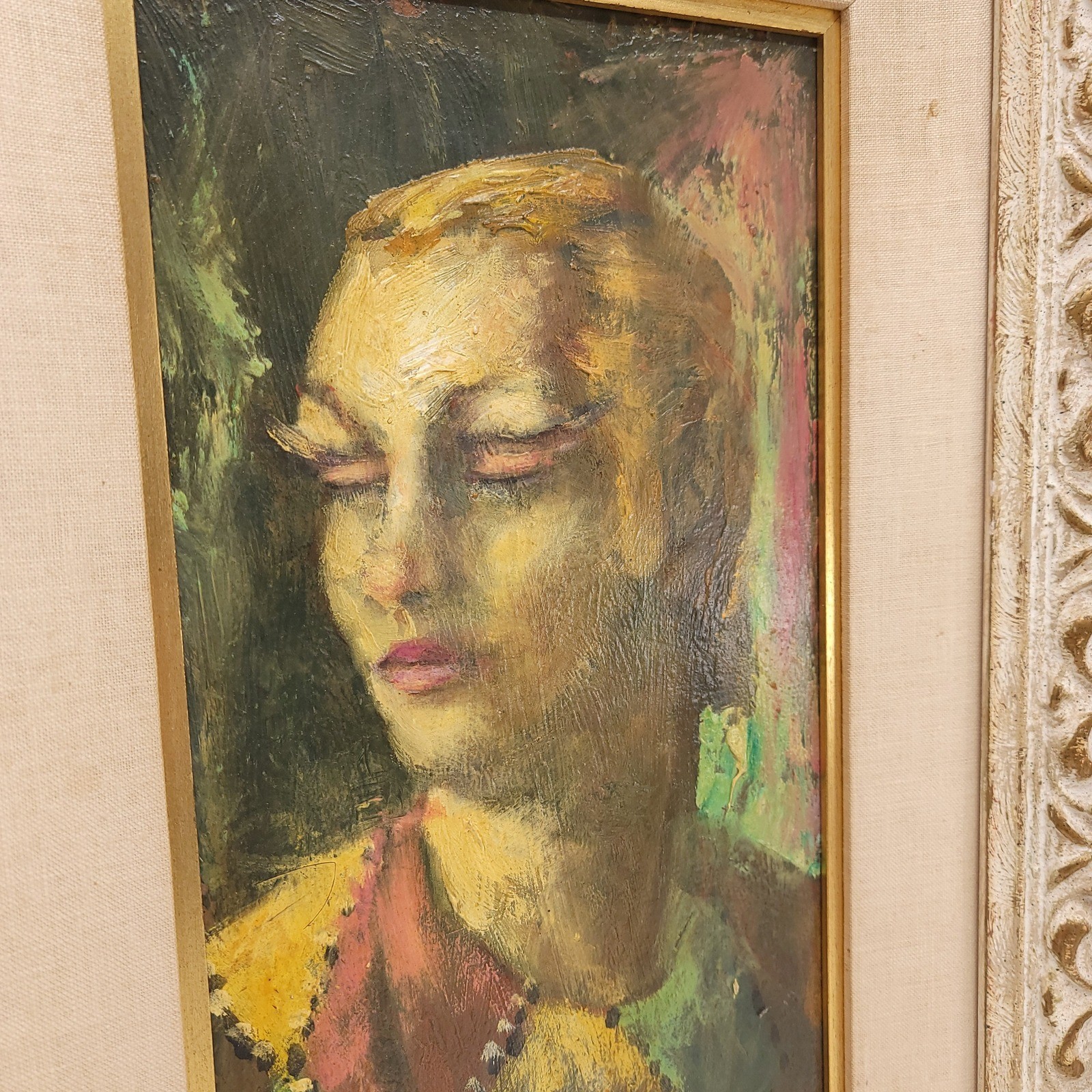 Oil Painting Jester Clown Artist D’Anza Victorian Frame Portrait Essence Love