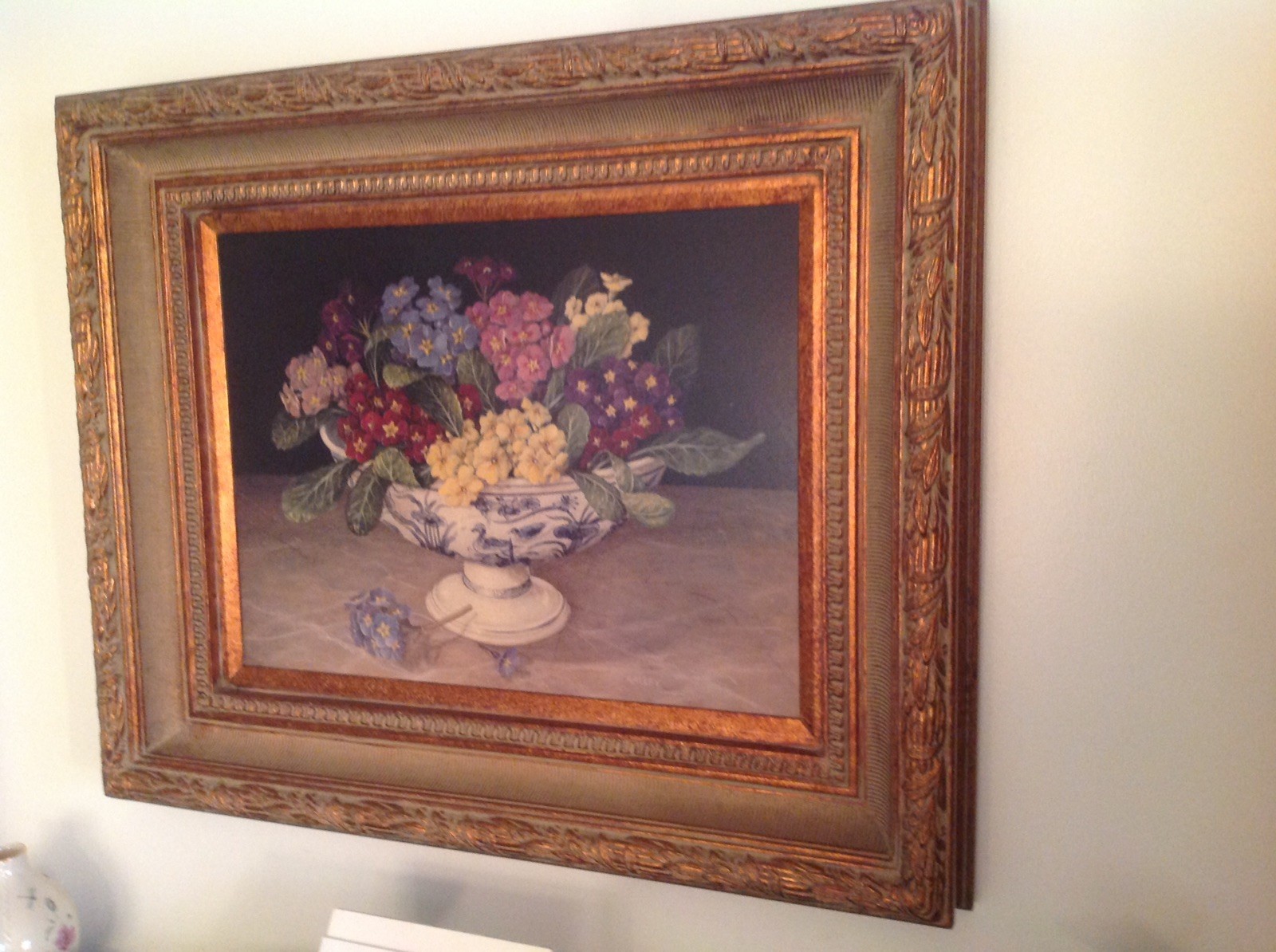Beautiful Still Life Floral Painting on Wood Signed by Artist