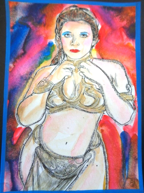 ATC ACEO Star Wars SLAVE PRINCESS LEIA ORGANA Abstract Art