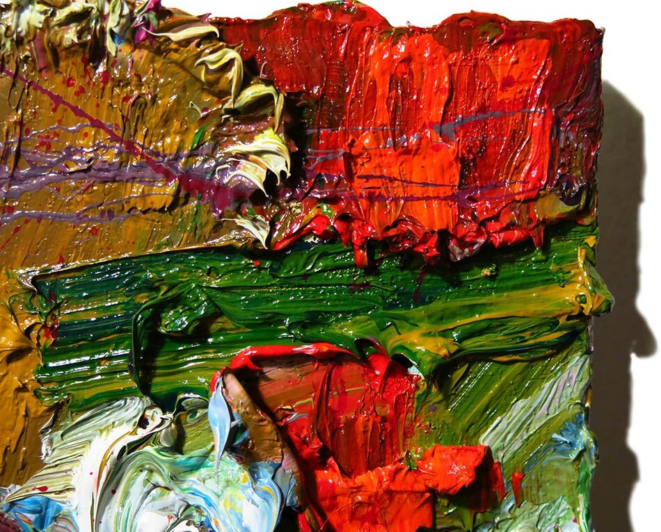 MODERN ORIGINAL OIL█PAINTING█VINTAGE█IMPRESSIONIST█ART ACTOR SIGNED ABSTRACT A