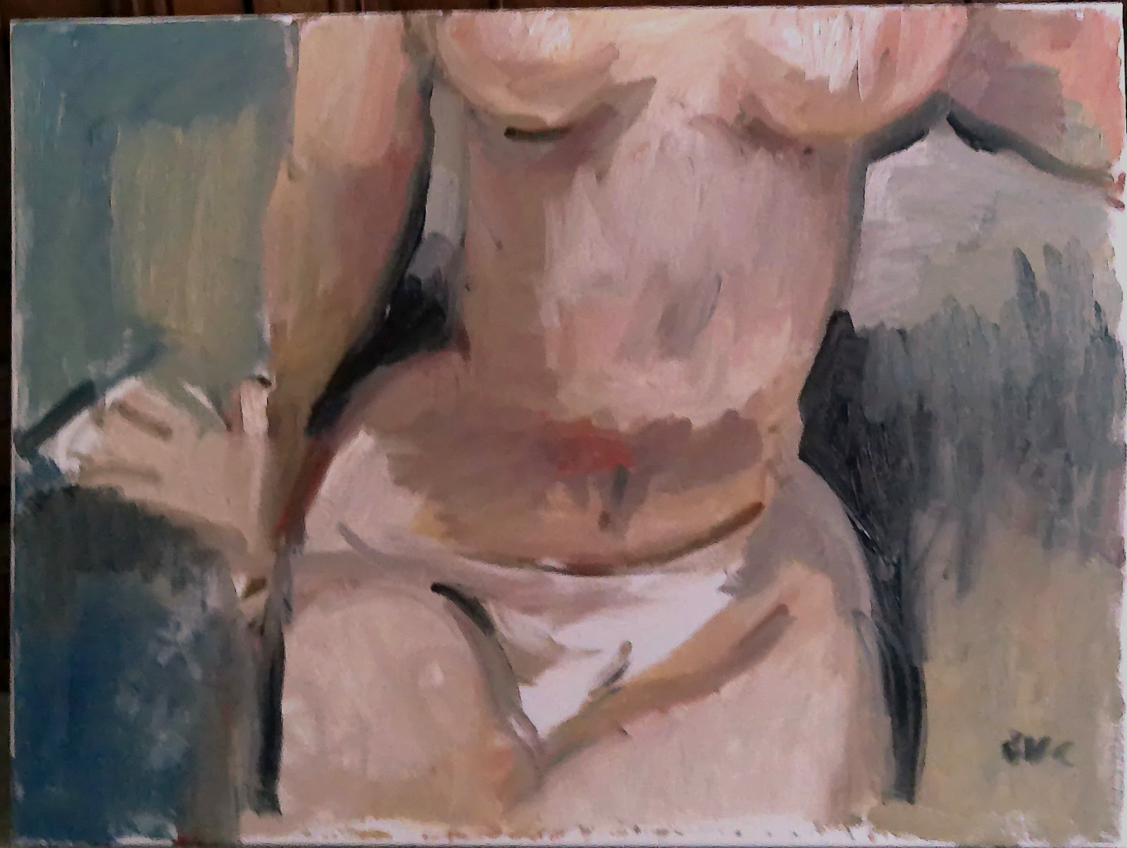 18″x24″ Boudoir Realism Figure Woman Oil Painting on Canvas Original Signed