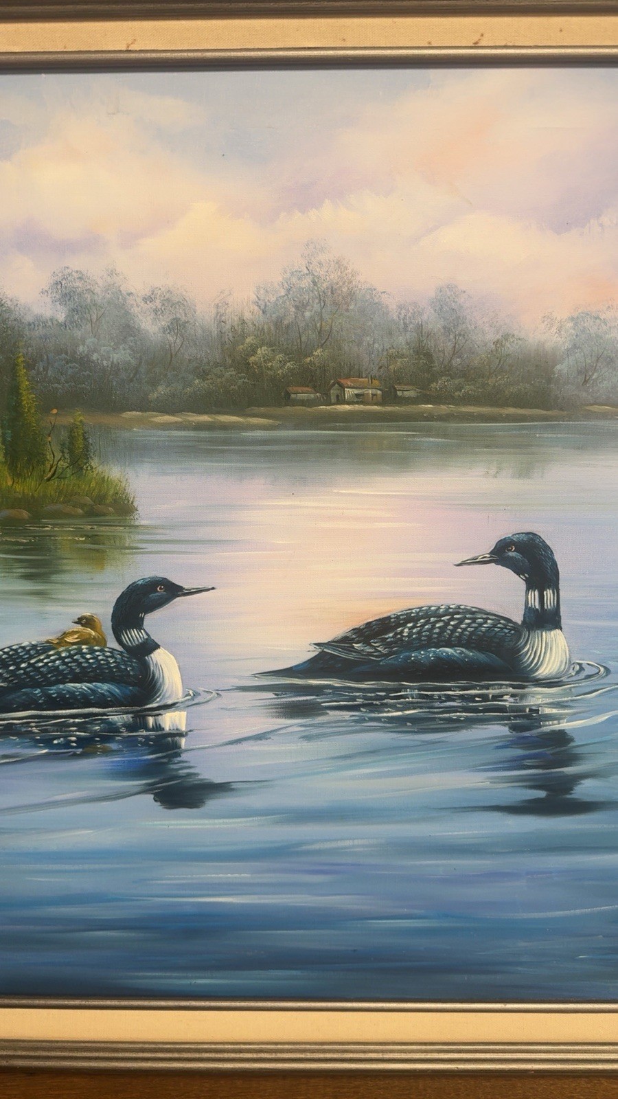Original Duck Framed Oil Painting On Canvas 24×36