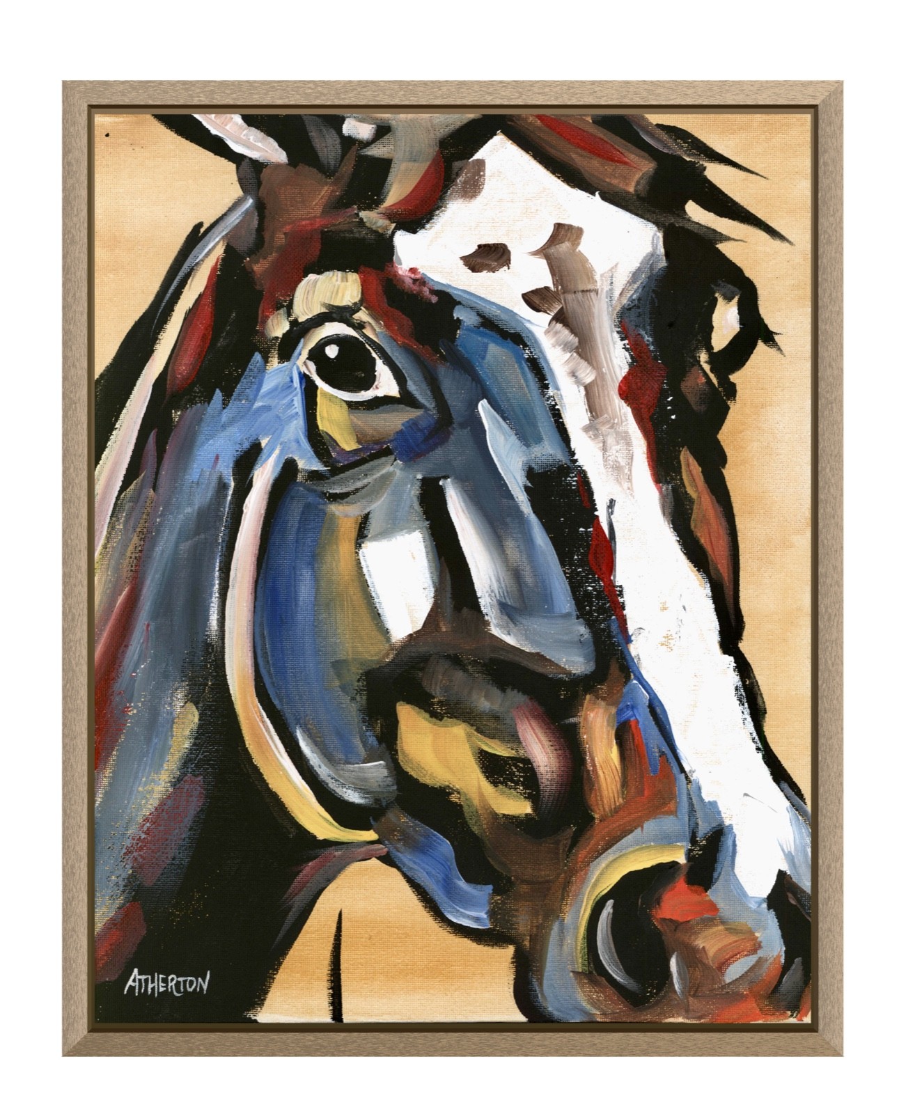 Atherton 11×14 Original Expressionism Acrylic Painting “Horse Close Up” signed