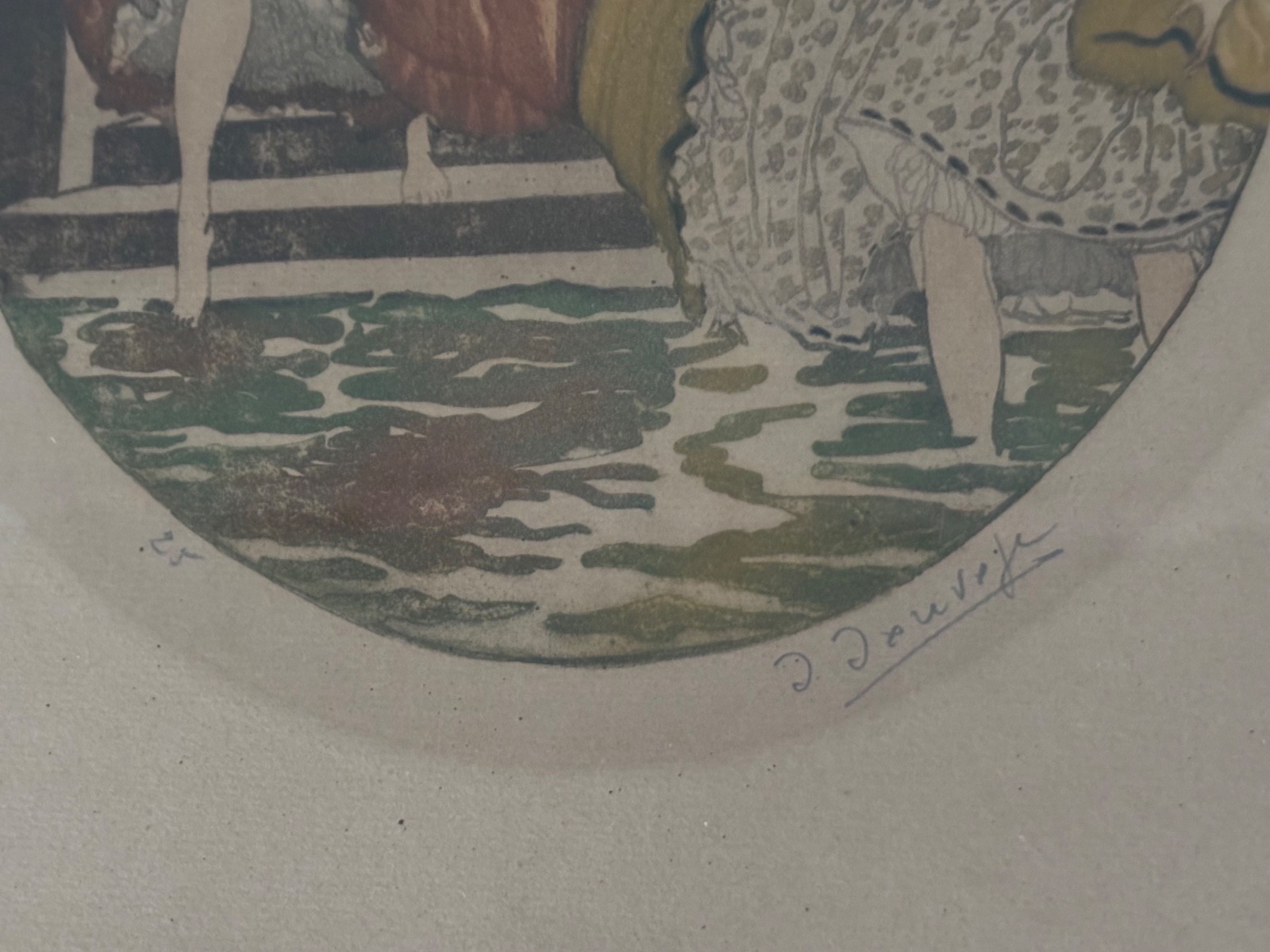 Art Nouveau Original Artwork by Felix Roy AKA Sylvain Sauvage Signed 20th Centur