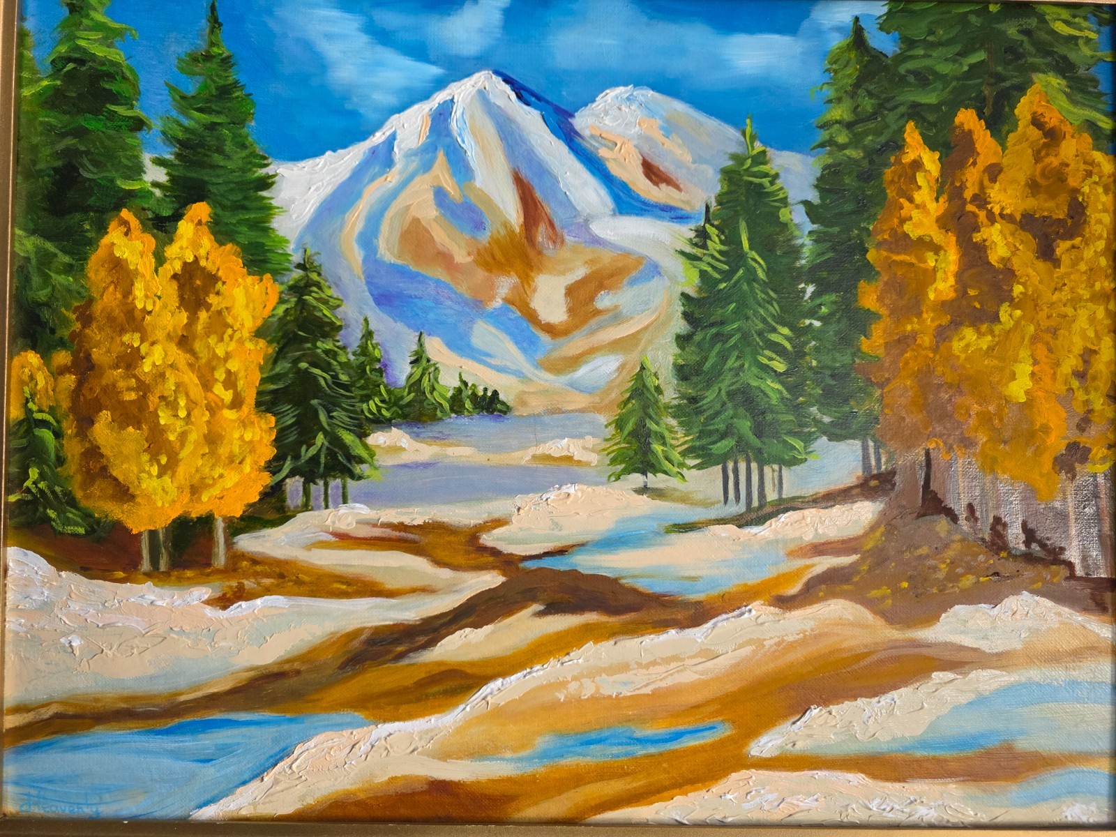 art 691 original painting oil OB 23.6×17.7 in (60×45 cm) Landscape decor modern