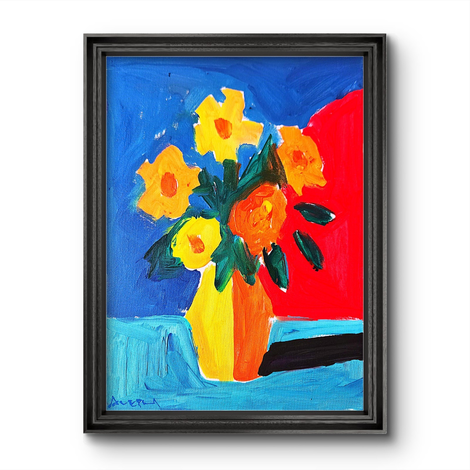 Aleph Original Art Flowers 14×11 Abstract Expressionist Original Painting Canvas