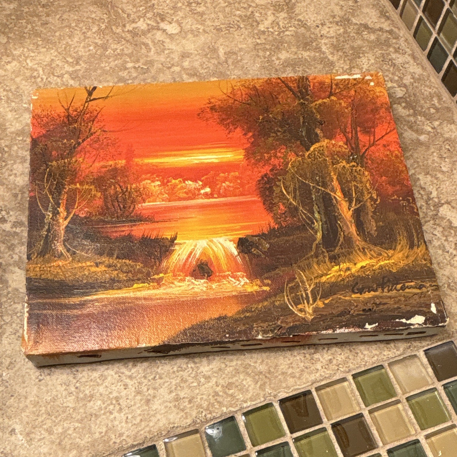 1970’s to 1980’s Original hand signed 8 x 10 stretched oil painting