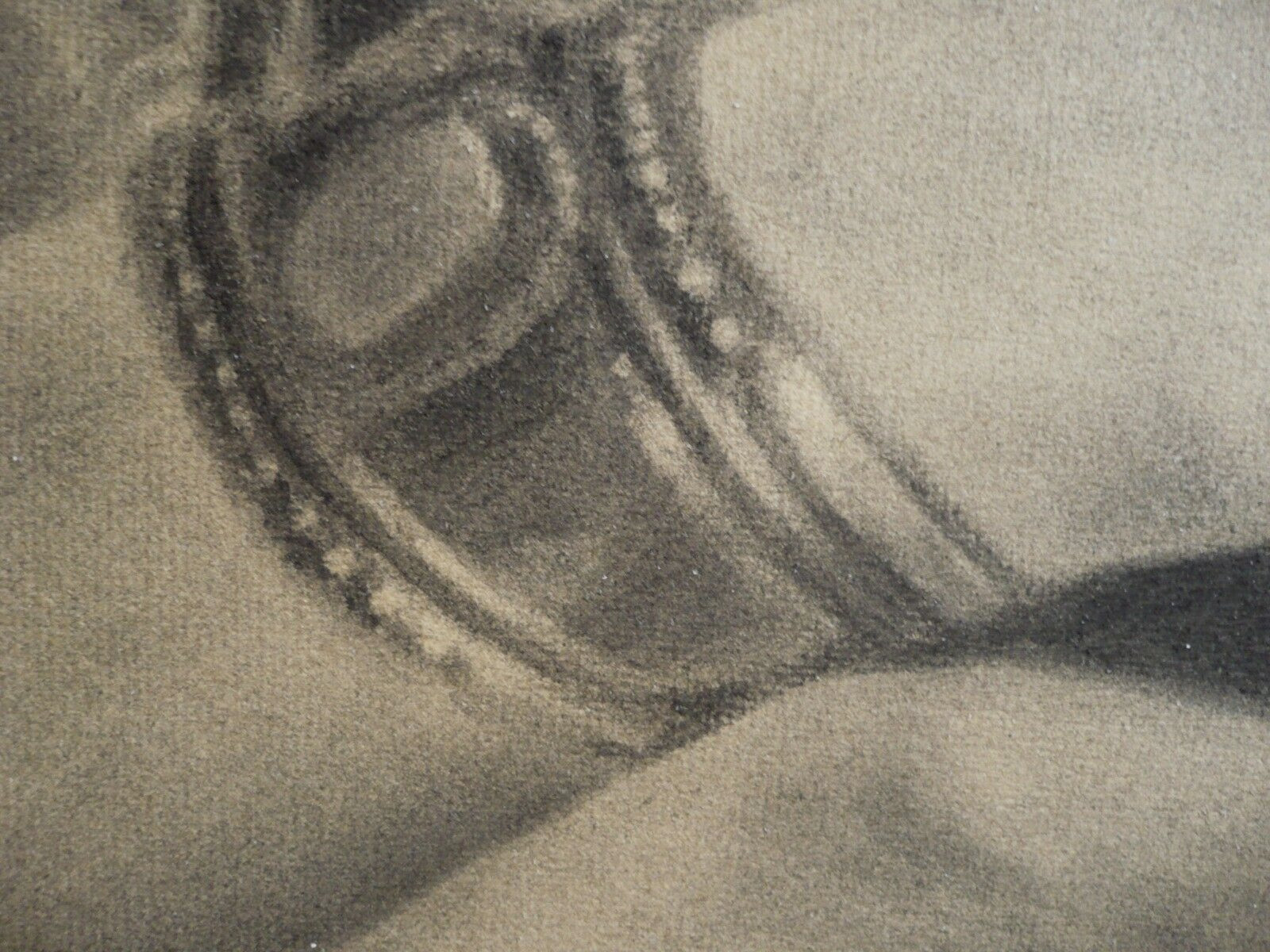 MARIO RUEDA, 1951 CHARCOAL DRAWING REALISM SUPERB DETAIL MID 20th CENTURY MODERN