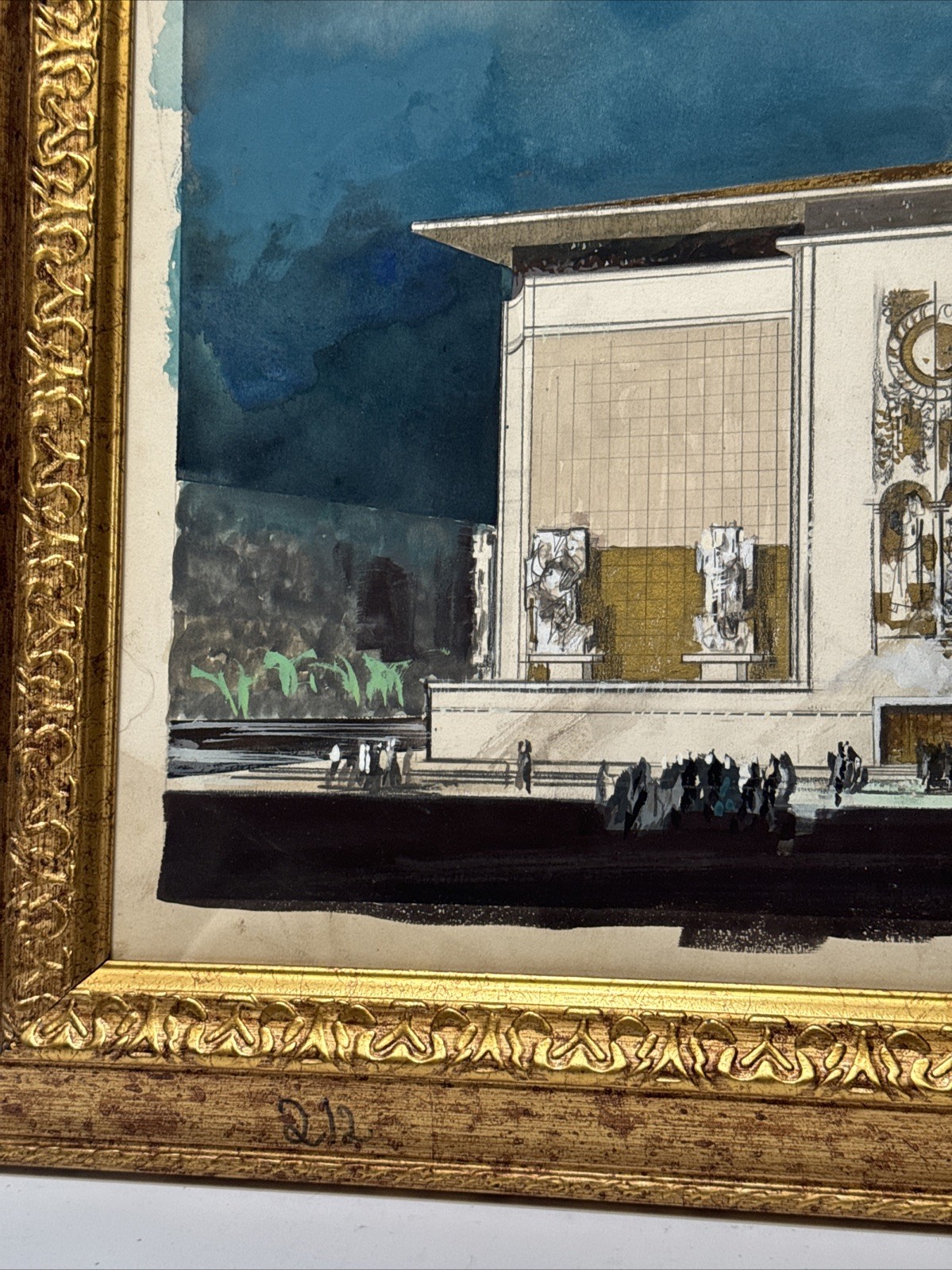Millard Sheets Painting Architecture Architectural Mid Century Masonic Temple