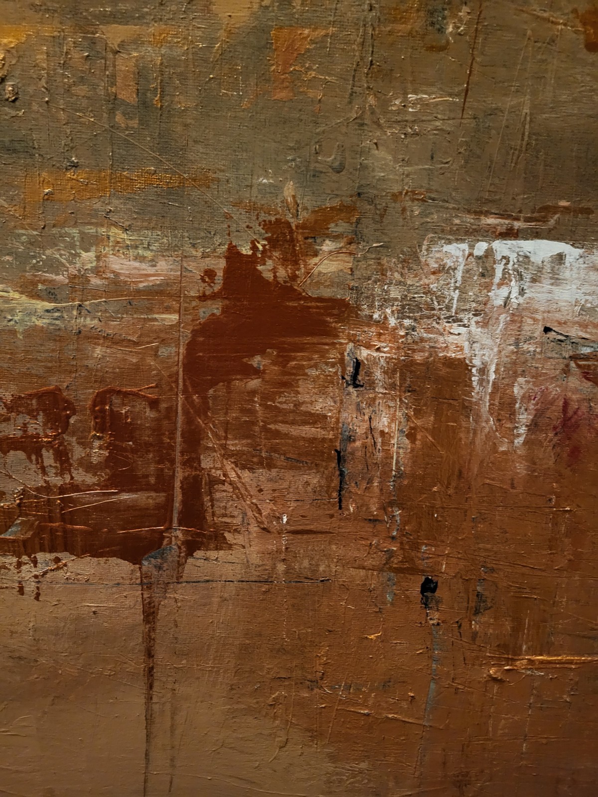 ORIGINAL COFFEE COLORED ABSTRACT ARTWORK Beautiful Outsider Art Painting NEW…