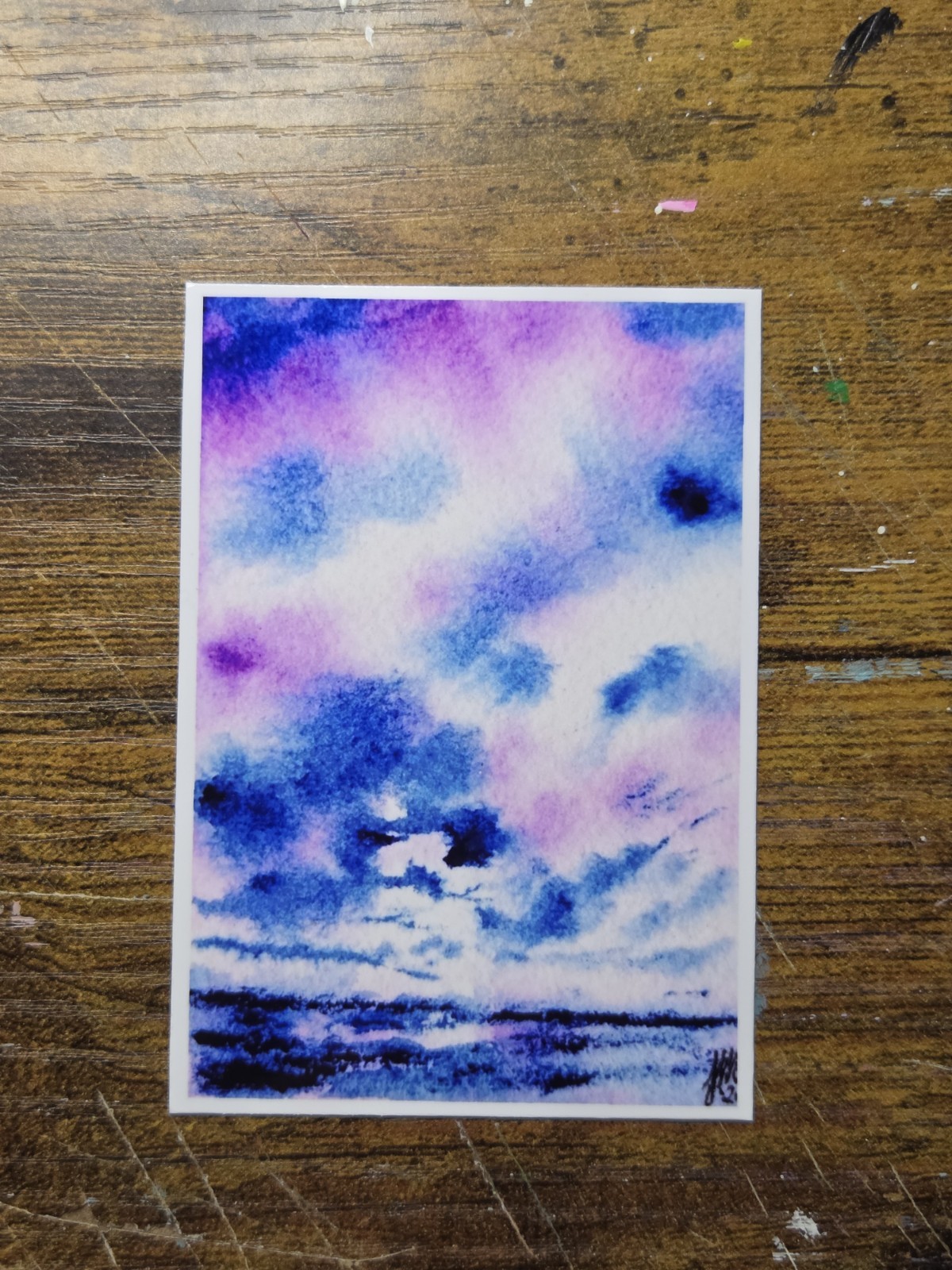 ACEO *Art Print of Original painting Beautiful Sunset 2.5×3.5 inches Watercolor