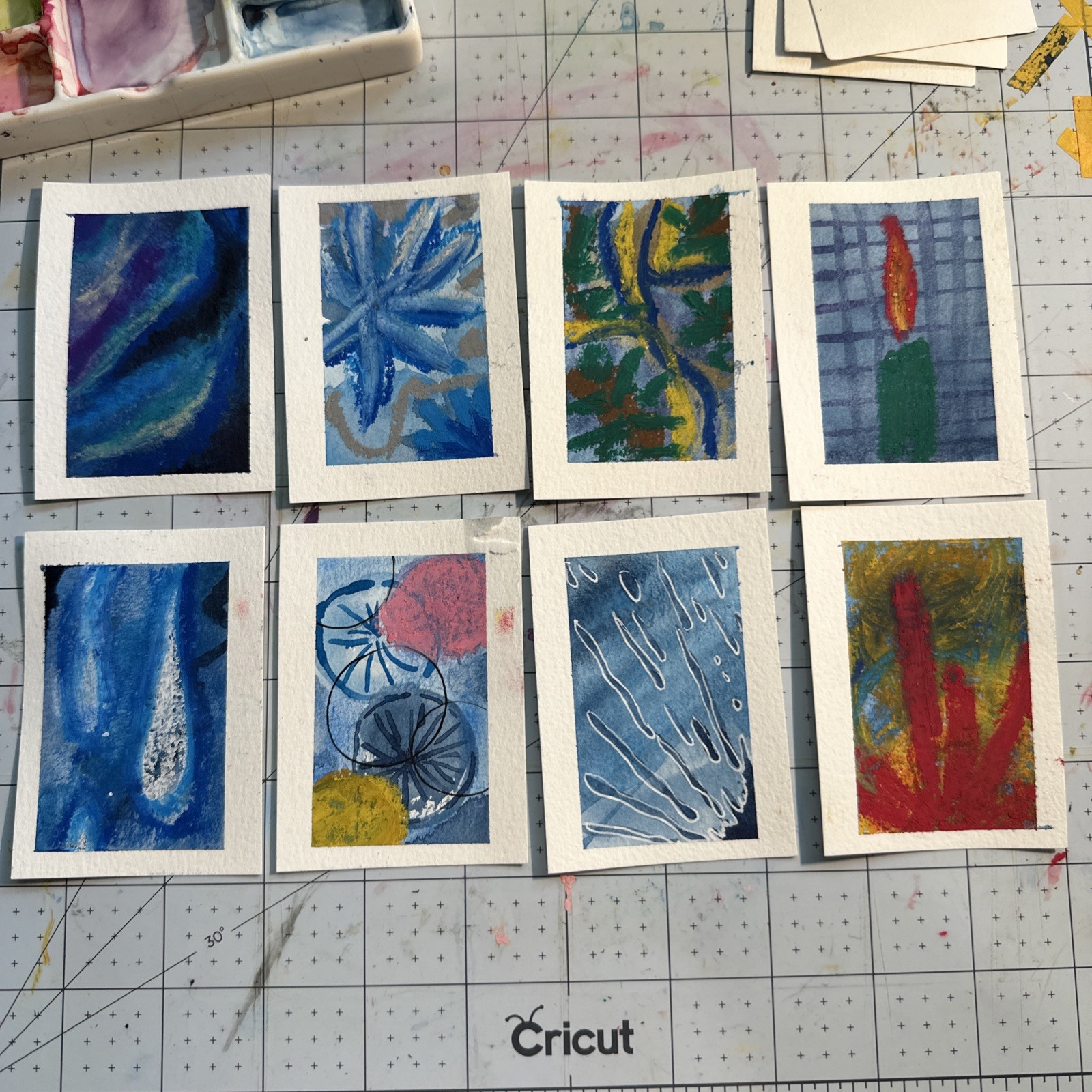 ACEO Original Art Card – Oil Pastel Abstract – 1K to OK #092