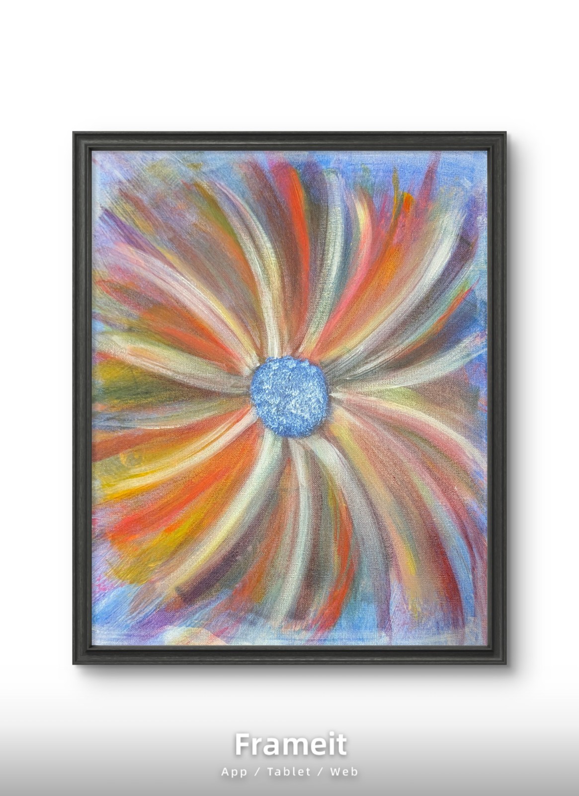 Original, OOAK, Signed 12 x 16 Acrylic Flower Painting on Canvas abstract