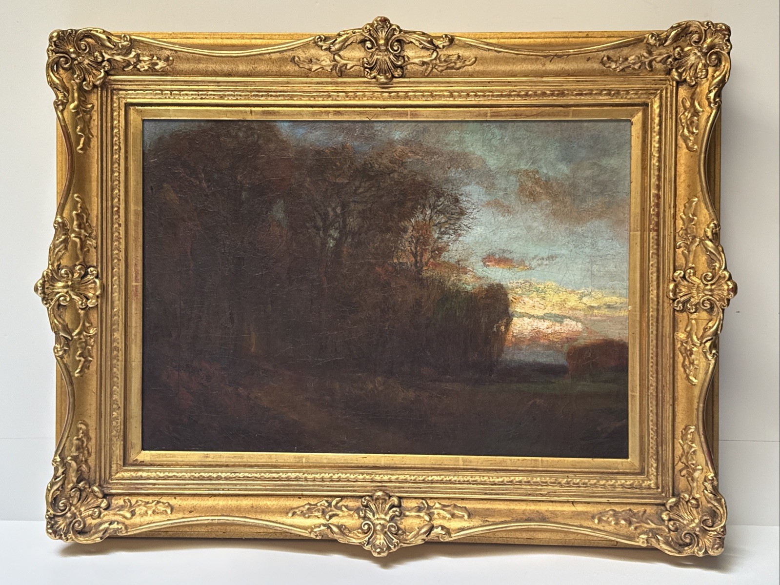 ANTIQUE PAINTING IMPRESSIONIST SUNSET TONALIST NEW YORK CHARLES APPEL NEW JERSEY