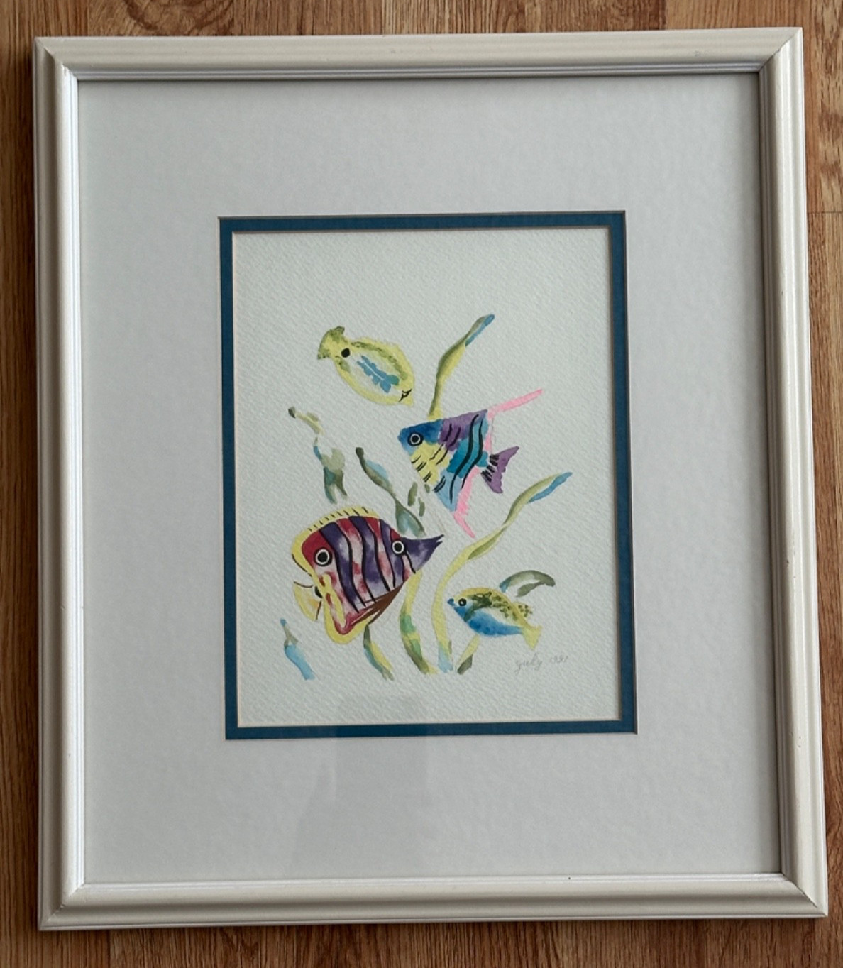 JULIA ORIGINAL WATERCOLOR PAINTING FRAMED 15″ X 13″ SIGNED 1991