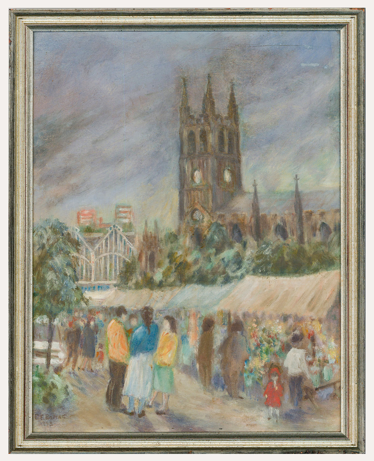 Eileen E. Barnett – 1993 Oil, Market Day Stockport